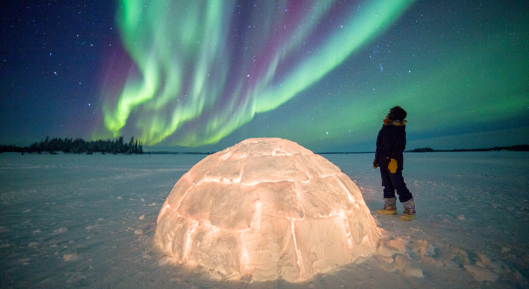 Kanada Northwest Territories Iglu Polarlichter Foto Blachford Lake Lodge Martina Gebrovska
